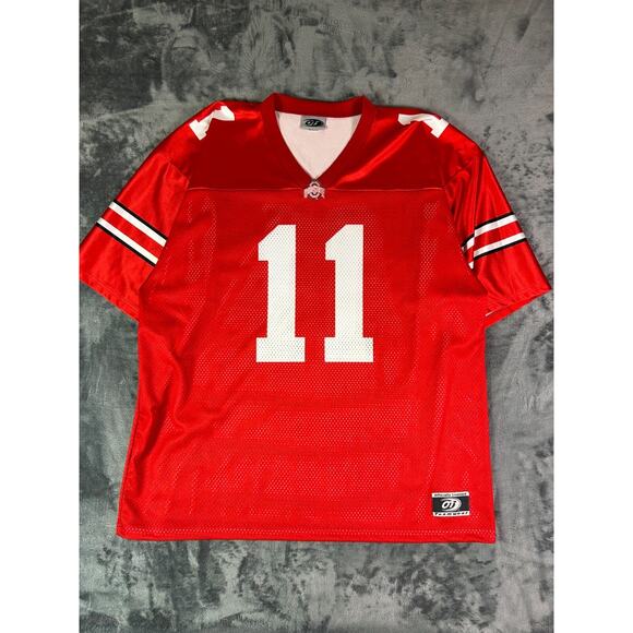 Vintage Ohio State Buckeyes Jersey XXL‎ Red #11 Mesh Football Jersey OT Teamwear - Picture 1 of 8